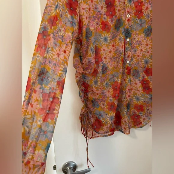 Free People Sheer Floral Blouse - Picture 3 of 3